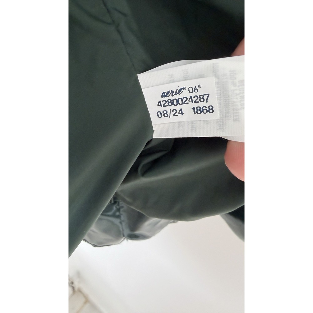 Offline By Aerie Green Shiny Glossy Puffer Vest Size XL Zip & Snap W/Pockets - Picture 11 of 12
